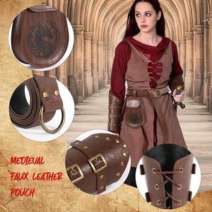 JoyFuncos Accesorios de Disfraces Medievales, Bolsa de Cuero para Cinturón, Brazaletes Unisex de Estilo Vintage para Disfraces de Pirata y Caballero Renacentistas - Product Image 5
