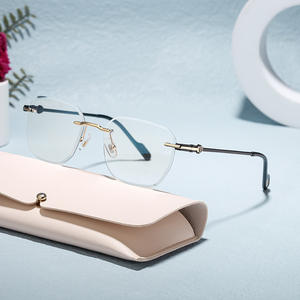 Gafas de sol sin montura personalizadas para hombre, lentes negras de PC, UV400, ligeras, estilo Instagram, venta al por mayor transfronteriza - Product Image 1