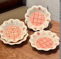 Ensemble de vaisselle en céramique motif nuage mignon, couleur sous-glaçure, style féminin, pour une personne, vaisselle de table de haute qualité pour la maison