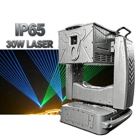 Luz Láser Móvil RGB de 30W para Exteriores, Impermeable IP65, Control DMX512, Ángulo de Escaneo de 30°, para Edificios, Estadios Deportivos y Escenarios
