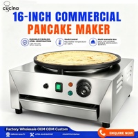 Crêpière professionnelle en acier inoxydable antiadhésive certifiée CE pour restaurants, hôtels, aires de restauration et services de traiteur