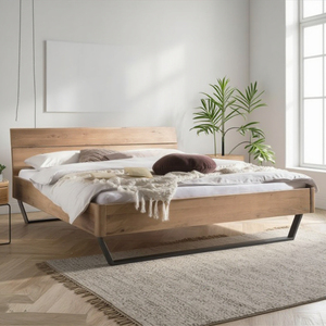 Design Minislist <span class=keywords><strong>testiera</strong></span> in legno massiccio con gambe allungabili in metallo singolo <span class=keywords><strong>letto</strong></span> <span class=keywords><strong>matrimoniale</strong></span> per soggiorno mobili in stile retrò - Product Image 5