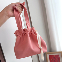 Sac fourre-tout en toile à cordon de serrage, grande capacité, couleur unie, avec logo personnalisé, idéal pour les repas, vente en gros
