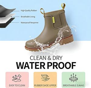 Bottes de pluie en <span class=keywords><strong>caoutchouc</strong></span> pour <span class=keywords><strong>femmes</strong></span>, imperméables, décontractées, pour le jardin, style Chelsea - Product Image 6