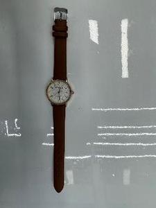 Montre mécanique Suoma, cadran rond de 30 mm, boîtier en acier inoxydable, bracelet en cuir marron, affichage analogique, unisexe - Product Image 3