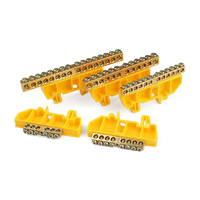 Bloc de bornes à vis sur rail, 12 pôles, contact en laiton, terminaison de câble, 100A en continu, 100V de tension nominale, borne de terre