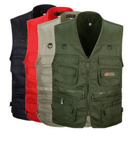 Diseños personalizados más nuevos de Venta caliente al aire libre de los hombres Multi bolsillo de algodón pesca fotografía chaqueta chaleco - Product Image 6