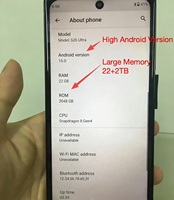 Teléfono Móvil SUM S26 Ultra 22GB+2TB Actualizado, Superventas, Pantalla de 7.3 Pulgadas, Android 15, Desbloqueado, 5G, Smartphone
