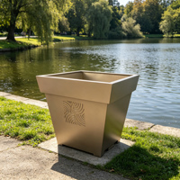 Ventes en gros de jardinières carrées en acier inoxydable de grande taille pour la décoration et la plantation en extérieur, design durable et élégant