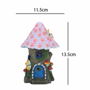 Lampe décorative solaire pastorale en résine, lumière d'ambiance en forme de maison d'arbre pour la décoration extérieure de chemins, jardins, patios et pelouses - Product Image 6