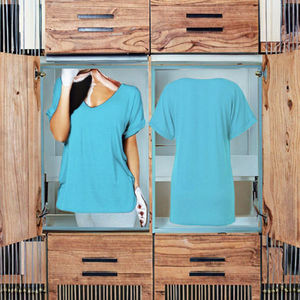 Camiseta Personalizada para Mujer, 100% Algodón, de Alta Calidad, Transpirable, Corte Holgado, Talla XS, Cuello con Lazo, Decoración con Logotipo, Color Sólido, para Verano - Product Image 2