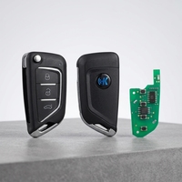 Clé intelligente universelle 3 boutons noire ABS+métal, entrée sans clé par proximité