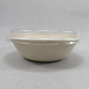 Biodegradable Sugarcane Bagasse Bowl with PET Plastic Lid