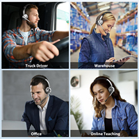 Casque sans fil pour chauffeur de camion à une seule oreille Casque professionnel pour chauffeur de camion avec microphone antibruit Dongle USB