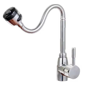 <span class=keywords><strong>Grifo</strong></span> de cocina de aleación de zinc cromado de arco alto, monomando, mezclador de agua fría y caliente, <span class=keywords><strong>grifo</strong></span> de fregadero, fabricado por OEM para proyectos modernos - Product Image 4