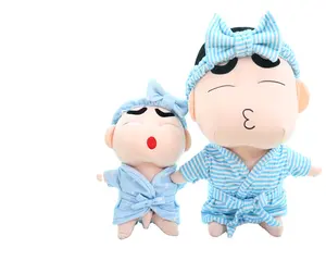 38/55/80 cm Klasik yumuşak peluş Crayon Shin Chan bebek oyuncak çizgili pijama