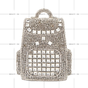 Sac à dos chic pour femme, pochette à strass, sac de soirée de luxe en cristal, sac à main pour mariage, cocktail, bal de promo avec bandoulière chaîne - Product Image 2