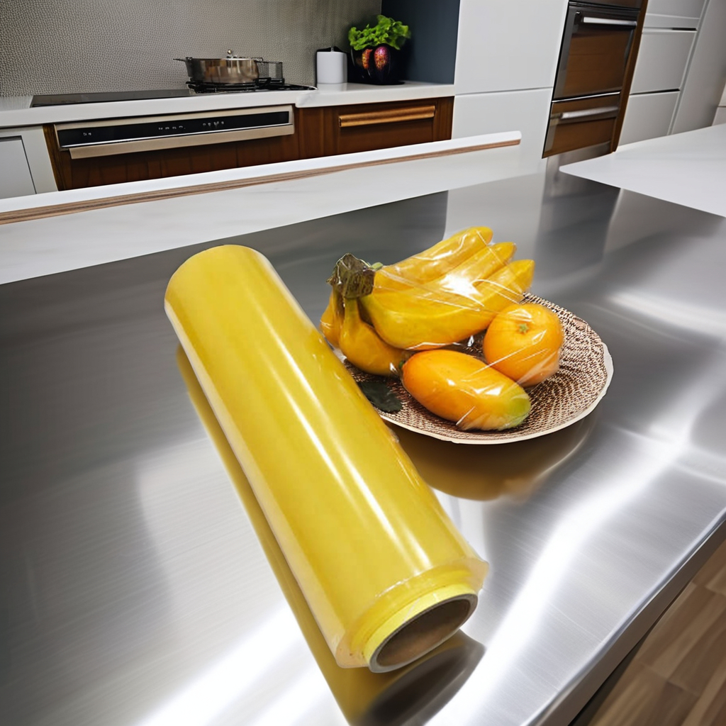 Food Grade Soft Transparent PVC Cling Wrap Roll Blow Molding Shrink Film Moisture Proof Packaging for Cookie Noodle Snack Sugar
