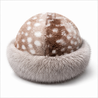 Chapeau d'hiver de luxe personnalisé en fausse fourrure pour femme, bonnet cosaque moelleux avec bordure en fourrure veloutée, confortable style scandinave Hygge