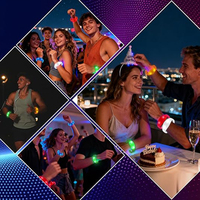 Bracelet lumineux LED pour concert, mariage, avec logo personnalisé, vente en gros promotionnelle, télécommande DMX 433HZ