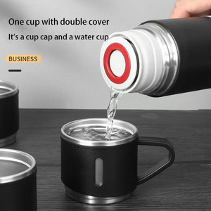 2025 500ml Stainless Steel Vacuum Water Bottle <strong>Flask</strong> <strong>Thermos</strong> Mug Corporate Business Gift Set <strong>with</strong> 3 Lids One Set for Office Use - Product Image 6