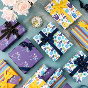 Wholesale 80g <b>Birthday</b> Art <b>Paper</b> Tissue 43*300cm Gift Luxury Custom Packaging <b>Wrapping</b> <b>Paper</b> Roll - Product Image 1