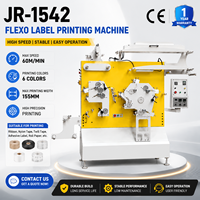 Étiquettes JR-1542 automatiques d'entretien des vêtements 6 couleurs Polyester Satin Ruban Nylon Taffetas Étiquette Flexo Machine d'impression d'étiquettes