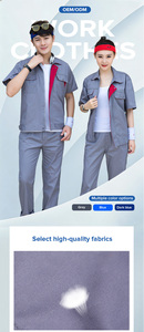 <span class=keywords><strong>Combinaison</strong></span> <span class=keywords><strong>de</strong></span> <span class=keywords><strong>travail</strong></span> d'été à manches courtes pour hommes et femmes, légère, résistante à l'usure, respirante, uniforme d'usine, atelier, chantier, adulte - Product Image 3