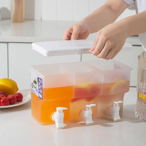 Vente en gros DD1448 Distributeur de boissons réfrigérées grande capacité avec infuseur pour fruits et fonction bouilloire, avec 3 compartiments - Product Image 4