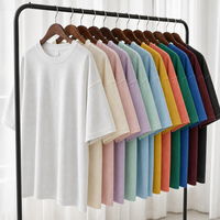 T-shirt de sport unisexe 260 GSM en coton, coupe décontractée, épaules légèrement tombantes, col rond, vierge, pour hommes et femmes, OEM ODM, vente en gros