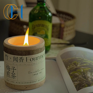 C & H Bougies parfumées aux huiles essentielles naturelles personnalisées <span class=keywords><strong>Bougie</strong></span> parfumée au soja en forme de bambou - Product Image 1