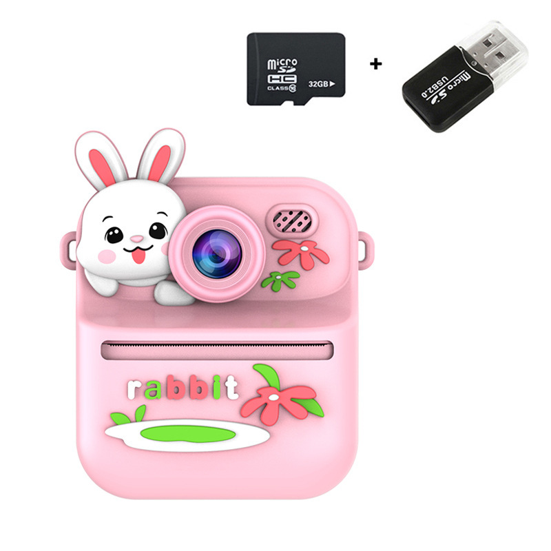 S1 Printer Camera - Pink Rabbit 32GB Memory Card USB Card Reader
