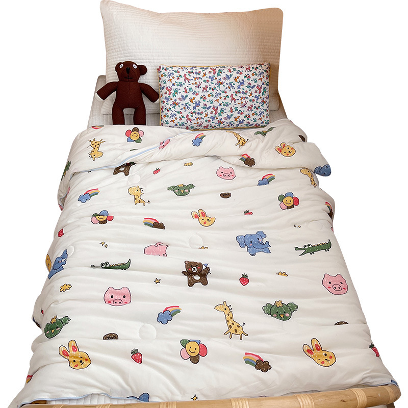 Thin summer quilt blanket 100% cotton print jersey soy protein fiber air-conditioned duvet sleep baby comforter