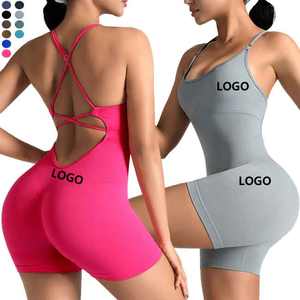Custom Workout Gym Jumps uit Plus Size Bodysuit Einteiliger Cross Strap Sexy rücken freier Jumps uit Stram pler Frauen Yoga Jumps uit - Product Image 1