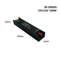 Fuente de Alimentación LED de 24V 100W con Carcasa Delgada de Aluminio, Salida Estable para Iluminación de Calles, Decoración Comercial y Proyectores