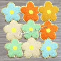Chenille fleur Patch fer sur coudre sur paillettes broderie Patch pour vêtements