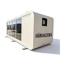 Maison-capsule Apple en structure acier, moderne, préfabriquée et mobile, pour glamping, cabane, complexe hôtelier, camping et location.