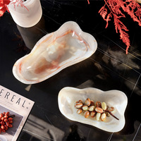 SAIDKOCC Moderne Kreativität Jade-Marmor Obstschale Ornamente Wohnzimmer Couchtisch Dekoration Hochwertig Einzigartig Praktisch
