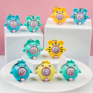 Jincan, venta al por mayor, creativa, piedra, papel, tijeras, adivinanzas, huevo, juguete giratorio, llavero de animales de dibujos animados, juguete de regalo para niños - Product Image 2