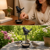 Nouvelle boîte à bijoux mangeoire à oiseaux spéciale rose bleu noir jaune, décoration de table de chevet, jardin, balcon, design oiseau mignon en résine