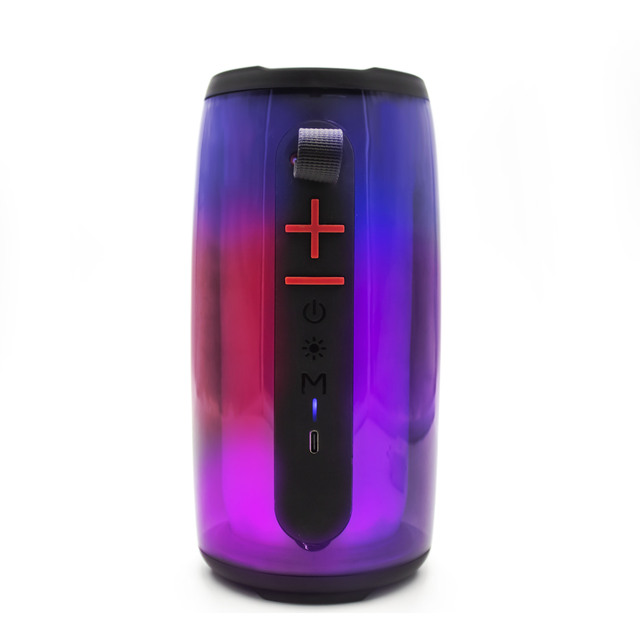 USB C Charging Black Light-Up RGB Bluetooth Speaker with Carry Tag Super Bass Powerful Speakers