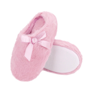 Pantofole da donna soffice da ragazza con fiocco a fiocco Memory Foam pelosa pelosa Slip-on da camera da letto pantofole - Product Image 1
