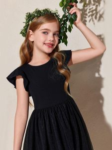 Abito in Tulle Haloumoning per Bambine, <span class=keywords><strong>Vestito</strong></span> Estivo con Maniche Corte e Volant, per Feste, 5-14 Anni - Product Image 4
