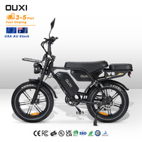 OUXI V8 Ultra Plus AU Entrepôt Australie 250W 500W 750W 1000W 60AH 200km Vélo Électrique Tout-Terrain Rétro à Pneus Larges 20 Pouces