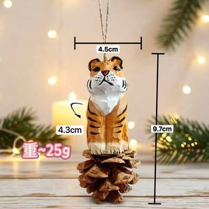 Colgante de madera tallada con animales de <span class=keywords><strong>la</strong></span> serie <span class=keywords><strong>Pagoda</strong></span> de Pino del Noreste, con motivos de tigre, recuerdo cultural y turístico, regalos para festividades y cumpleaños - Product Image 2
