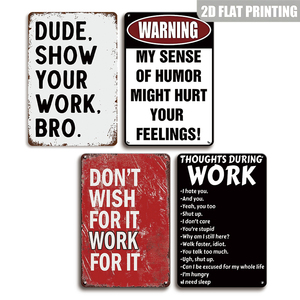 Juego de Letreros Metálicos Sarcásticos y Divertidos para el Trabajo, Decoración Retro para Paredes de Oficina y Cubículos - Product Image 1