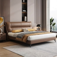 Lit de rangement moderne de luxe beige crème avec cadre rembourré, relevage hydraulique à gaz, tête de lit capitonnée, lit Queen, mobilier de chambre à coucher
