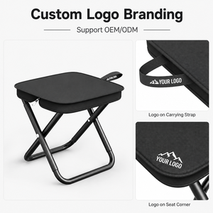 Tabouret pliant léger et portable en Oxford et <span class=keywords><strong>acier</strong></span> au carbone, mobilier d'extérieur pratique, chaise de jardin pliable pour la pêche - Product Image 5