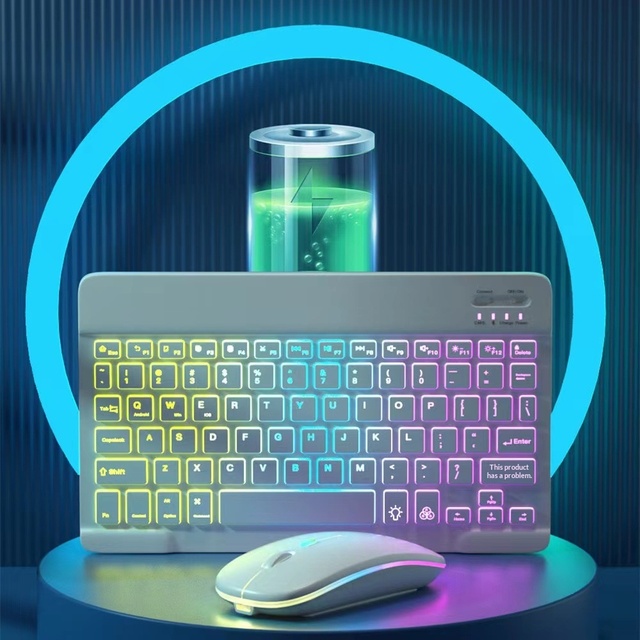 Wireless Infrared Backlit Keyboard for Laptop RGB Colorful Gradient Luminous Keyboard Mouse Set with Ergonomic Design Stock