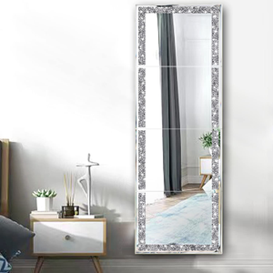 Trend WXM-1591 Standing Diamonds <b>Rectangle</b> Floor <b>Mirror</b> 3D Modern Luxury Full Body <b>Mirror</b> <b>Wall</b> Mounted Dressing <b>Mirror</b> LED - Product Image 4